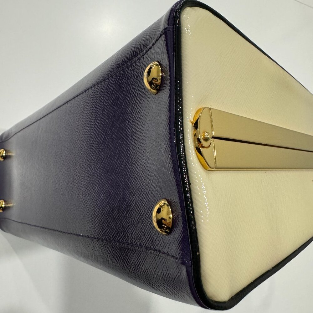 PRADA 100% Authentic  Saffiano Vernice Frame Top Bag - Picture 14 of 17